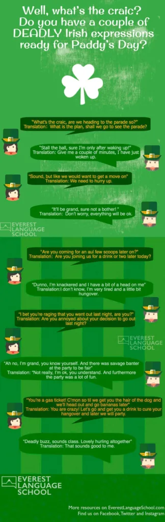 Learn Irish English for Paddy's Day